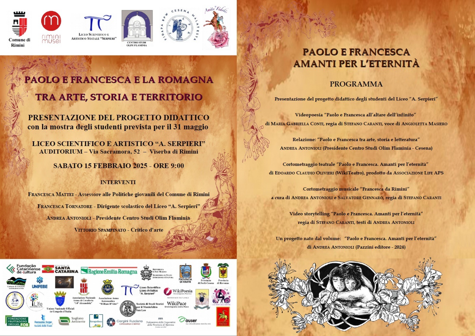 Locandina Paolo e Francesca Liceo Serpieri 15.02.2025